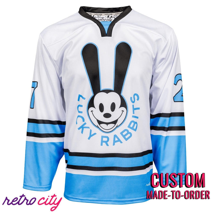 Custom Lucky Rabbits Oswald Hockey Jersey