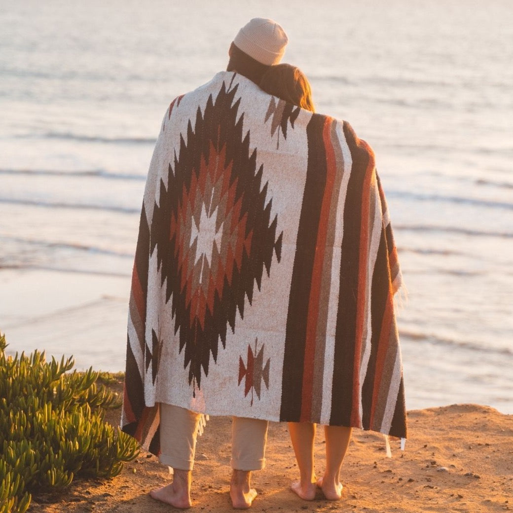 West Path Tan Mexican Diamond Yoga Blanket