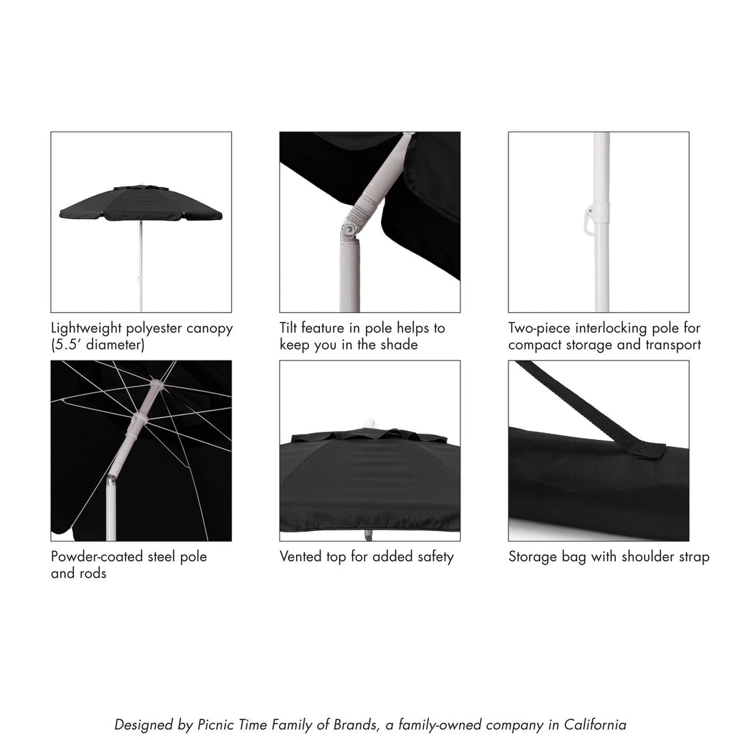 Picnic Time 5.5 Ft. Portable Beach Umbrella