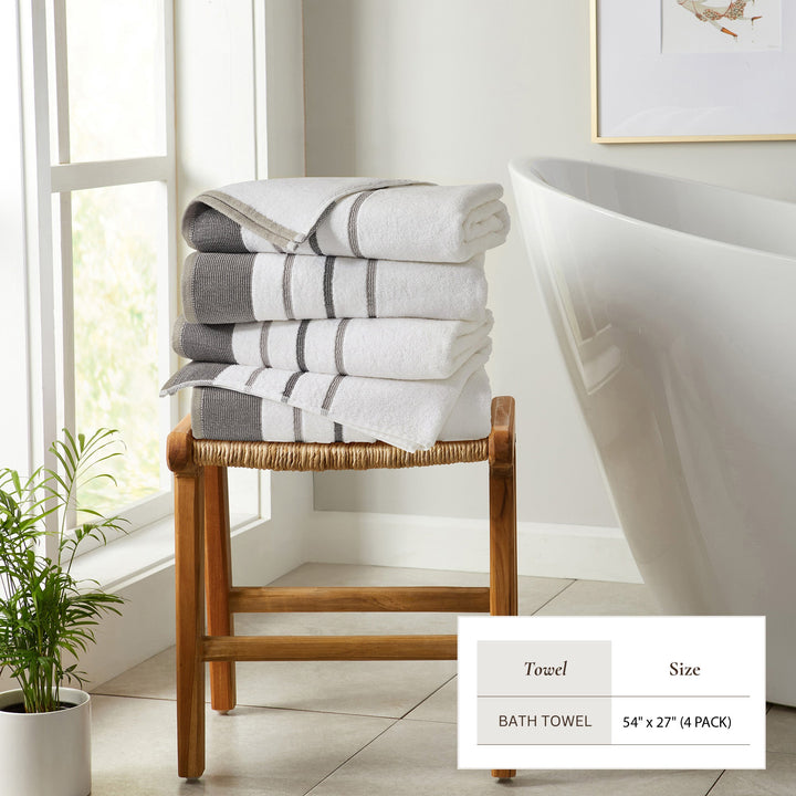 Cotton Stripe Bath Towel Set - Noelle Collection