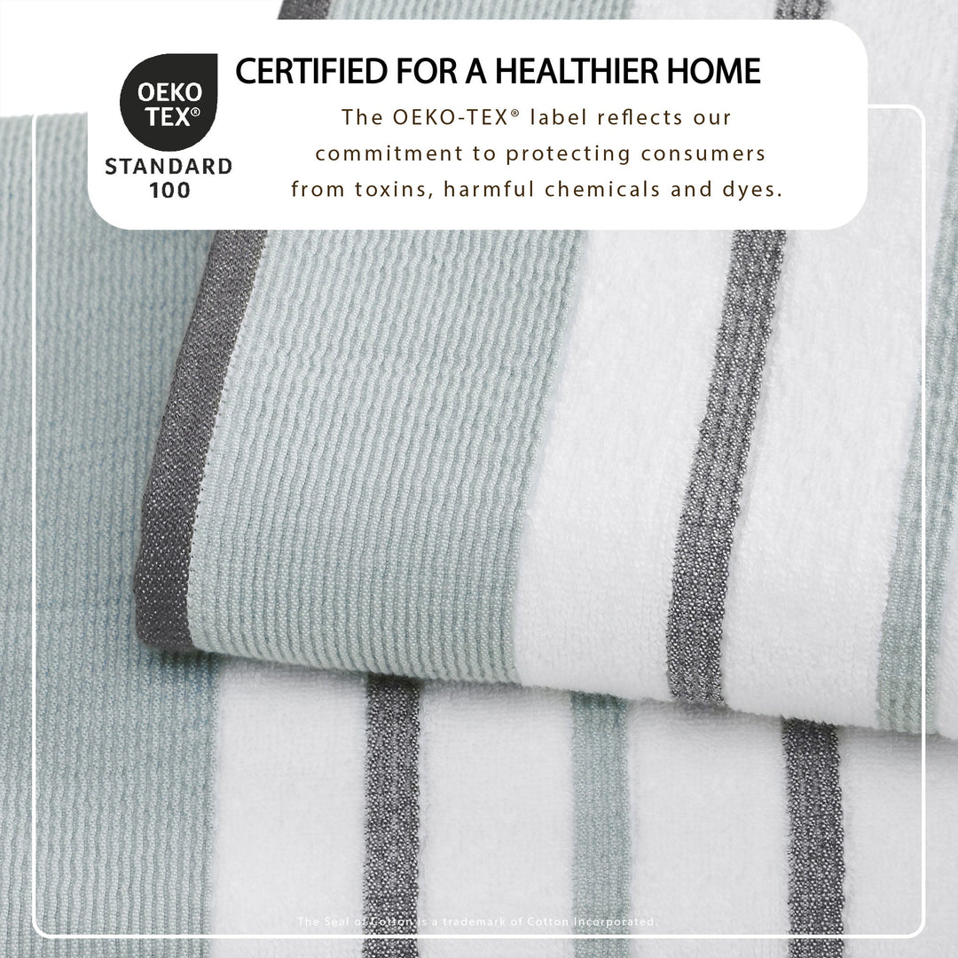 Cotton Stripe Bath Towel Set - Noelle Collection