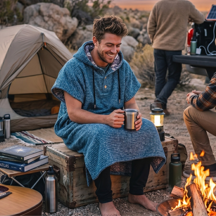 West Path Surf Changing Poncho - Indigo Blue