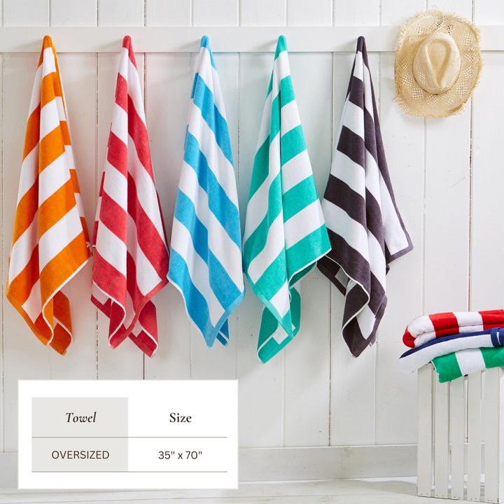 Cotton Velour Cabana Beach Towel - Novia Collection