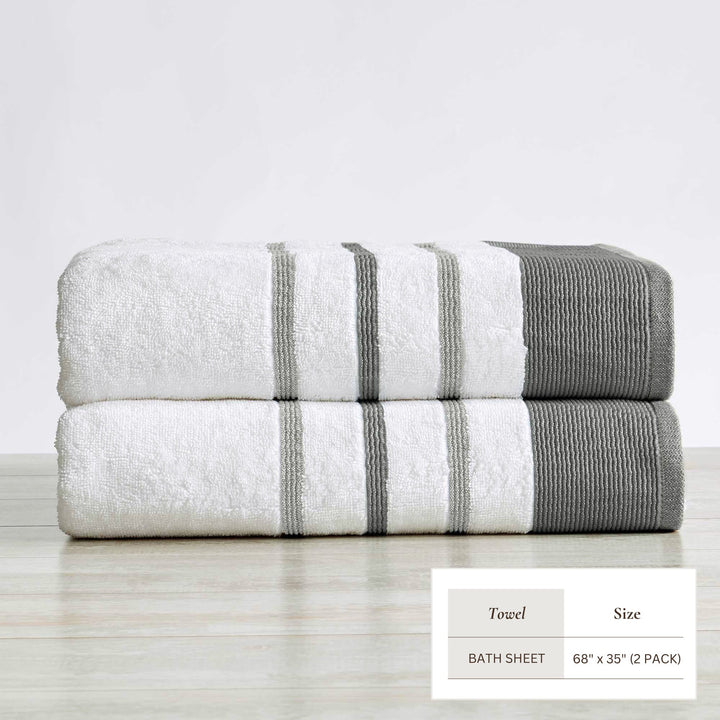 Cotton Stripe Bath Towel Set - Noelle Collection