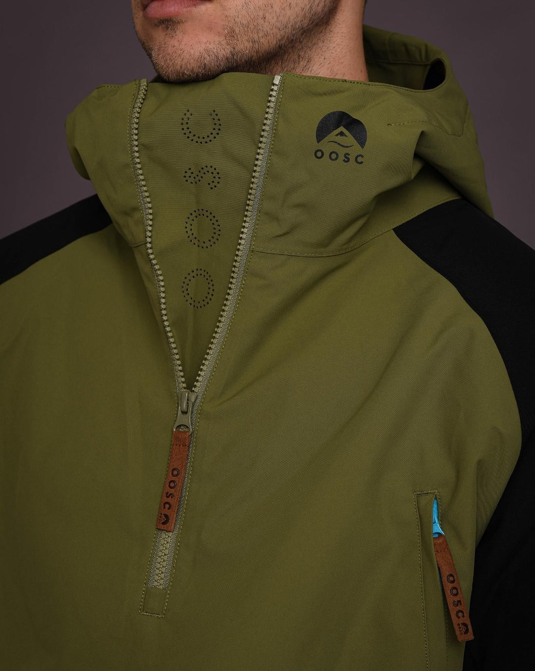 OOSC Clothing Snow Park Overhead Jacket - Orange & Khaki