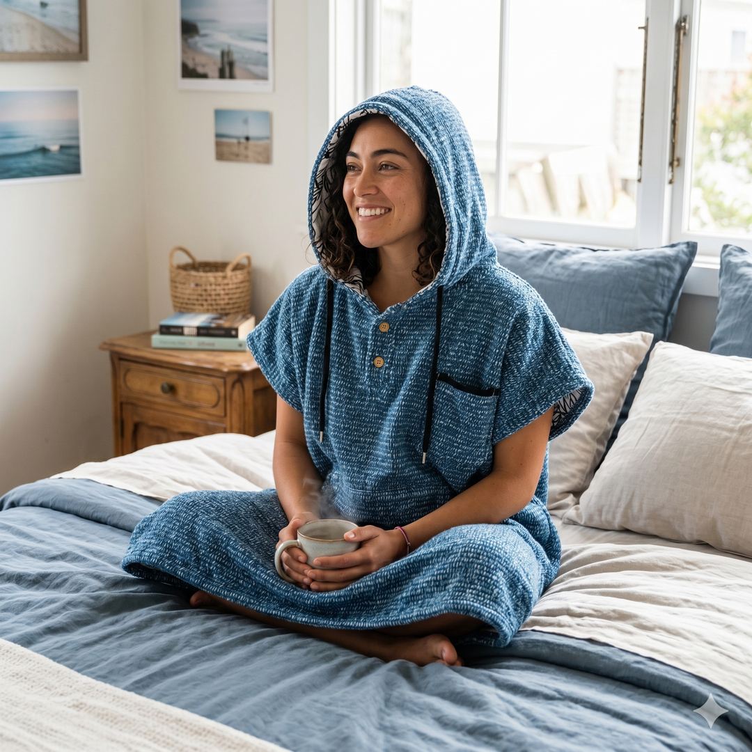 West Path Surf Changing Poncho - Indigo Blue