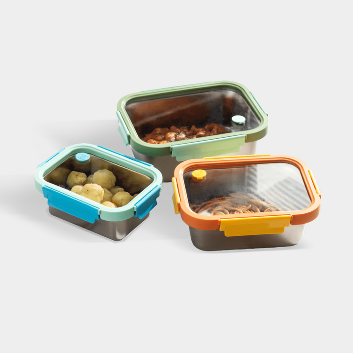 Multicolor Microwave Safe Stainless Steel Set