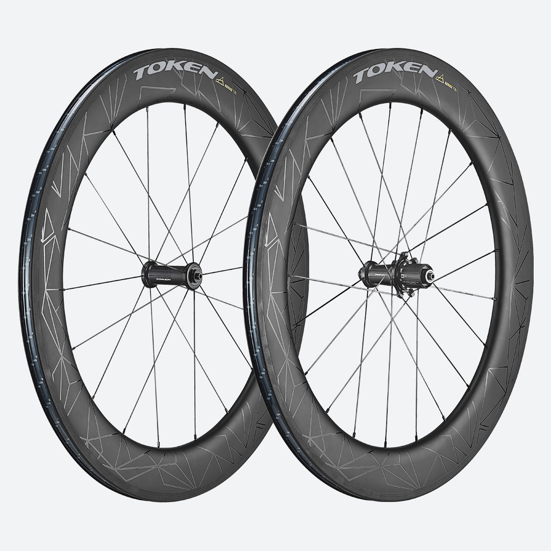 Token Konax Tri Disc 76mm Carbon Tubeless Road Racing 700c Wheelset