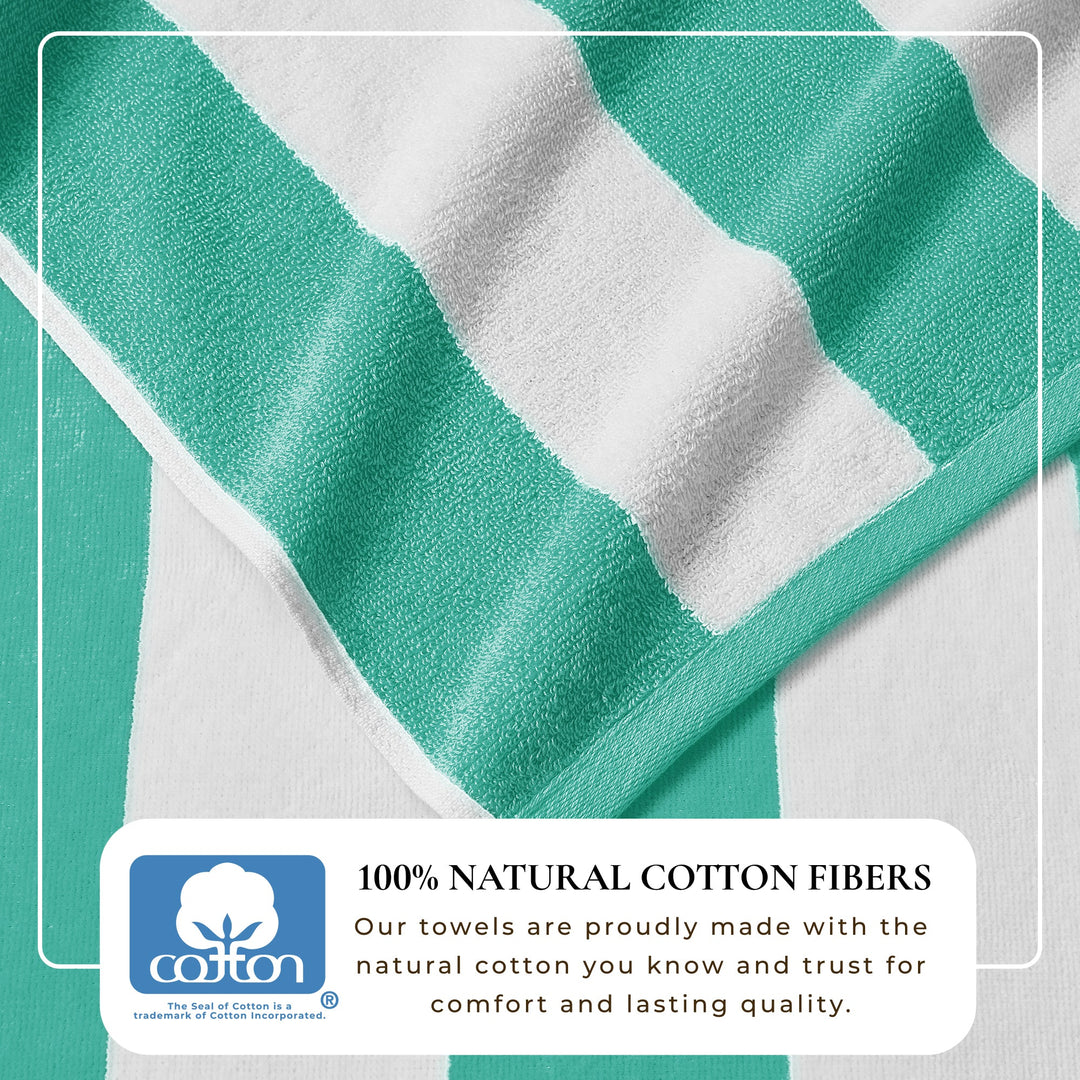 Cotton Velour Cabana Beach Towel - Novia Collection