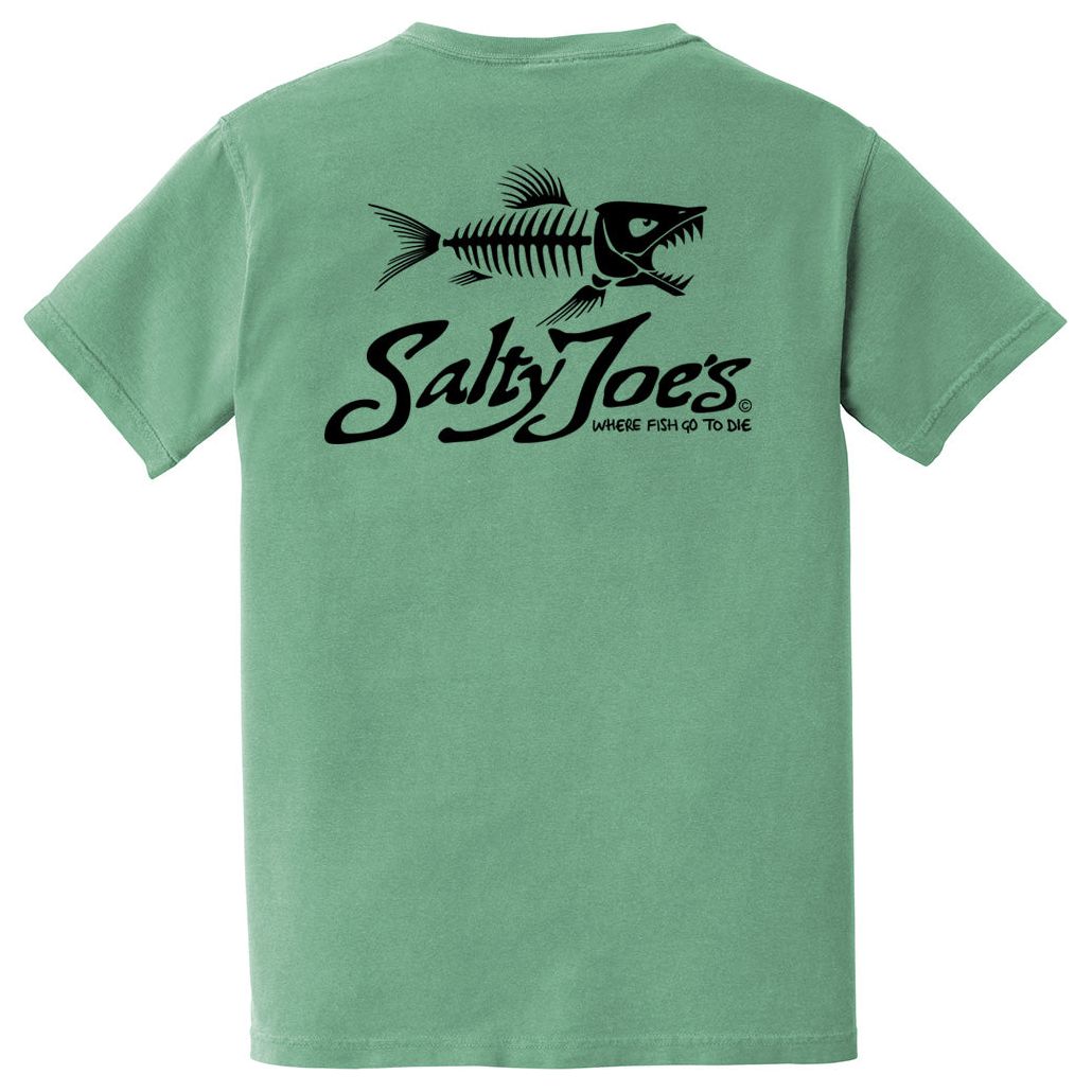 Salty Joe's Skeleton Fish Garment-Dyed Pocket Tee