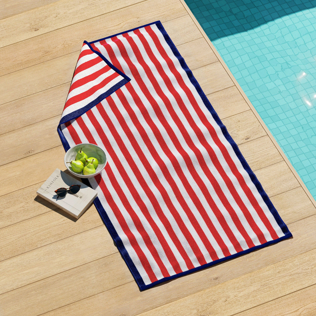 Striped Beach Towel - Oversized Santa Cruz Collection