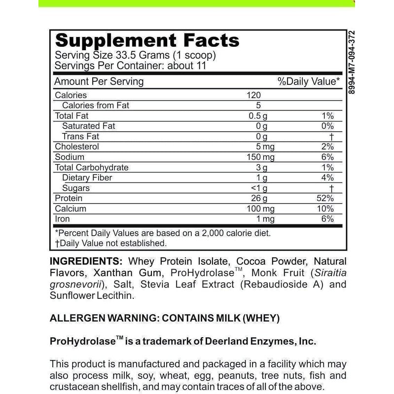casa de sante Low FODMAP Elemental Whey WPI Protein Powder + Digestive Enzymes| No Gluten Lactose Soy Sugar or Grain Low Carb Keto Paleo| All Natural Chocolate