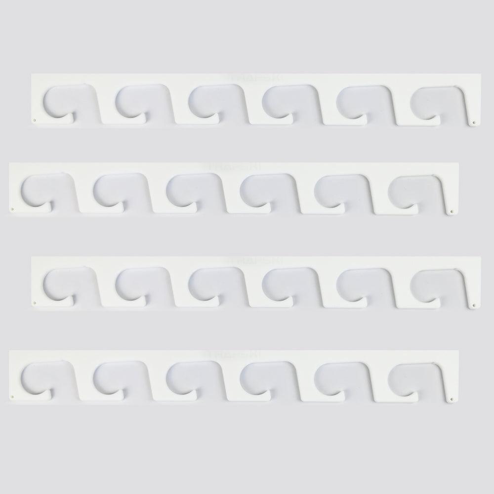 TRAPSKI Fishing Rod/Pole Holder Rack Organizers | Wall or Ceiling Mounted Fishing Rod Rack | Durable Marine Grade HDPE Plastic | Fishing Pole Holder Holds up to 6 or 12 + Stackable Storage