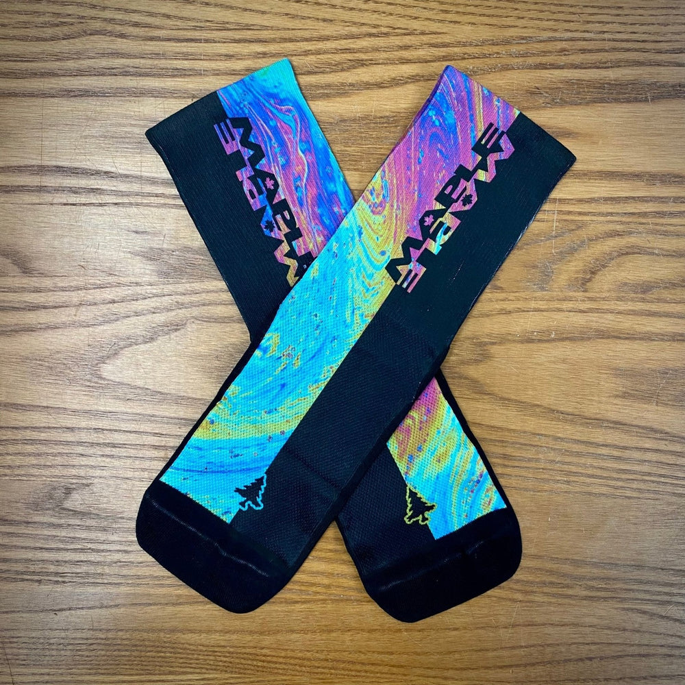 Maple Flip SUB6 Performance Socks - Oil Slick Design