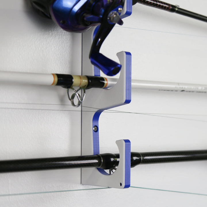 TRAPSKI Premium Fishing Rod/Pole Holder Rack Organizers | Wall or Ceiling or Boat Mounted Fishing Rod Rack | Durable Marine Grade HDPE Plastic | Stackable Storage