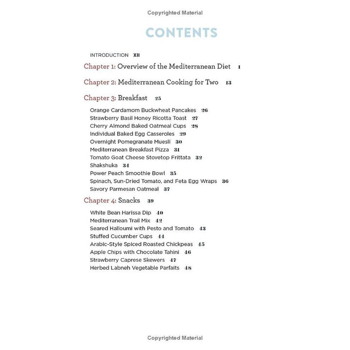 The Mediterranean Diet Cookbook for Two: 100 Perfectly Portioned Recipes for Healthy Eating Spiral Bound