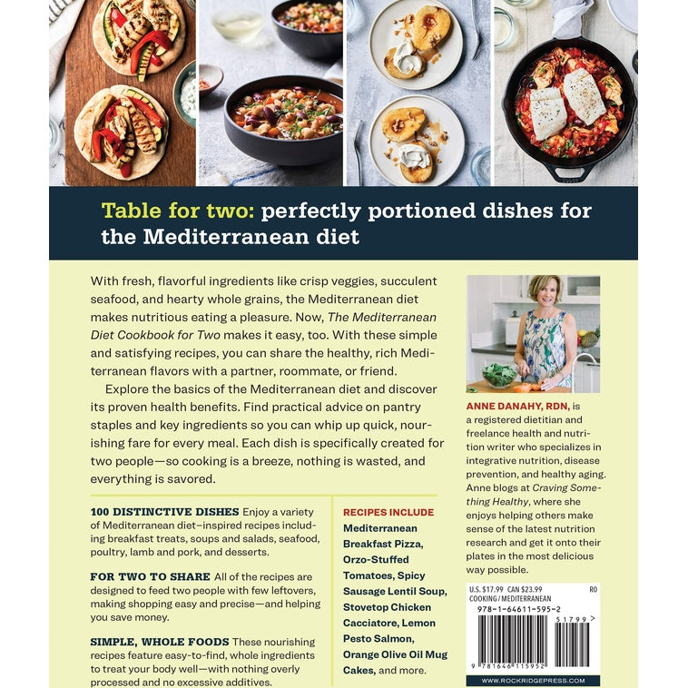 The Mediterranean Diet Cookbook for Two: 100 Perfectly Portioned Recipes for Healthy Eating Spiral Bound