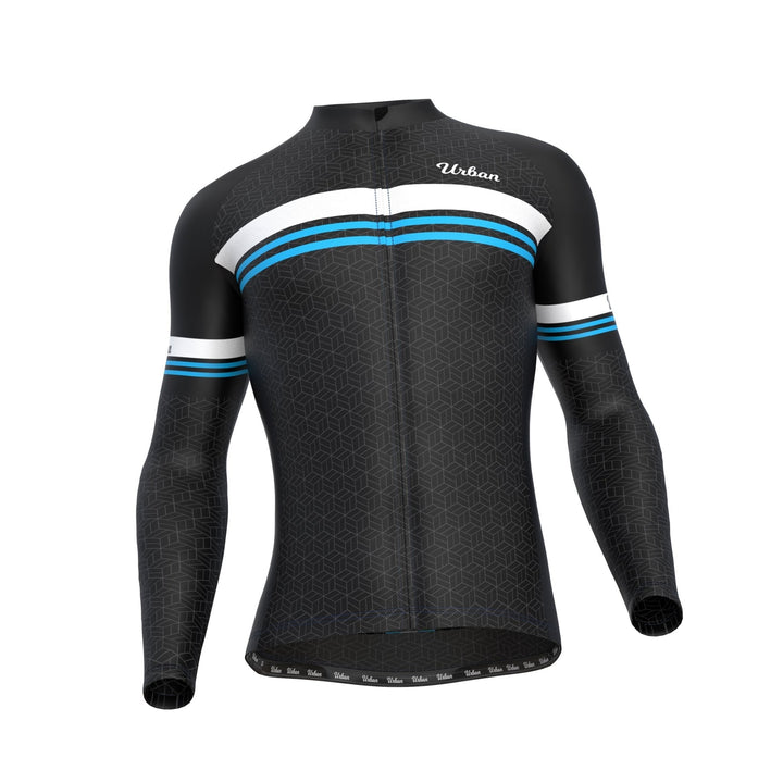 Urban Cycling Men's Classic Black Long Sleeve Jerseys / Bib Tights