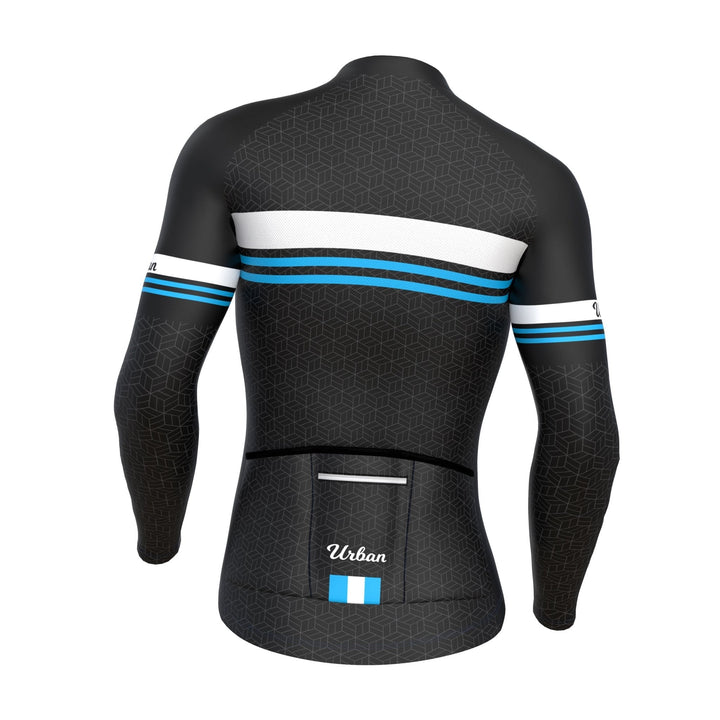 Urban Cycling Men's Classic Black Long Sleeve Jerseys / Bib Tights