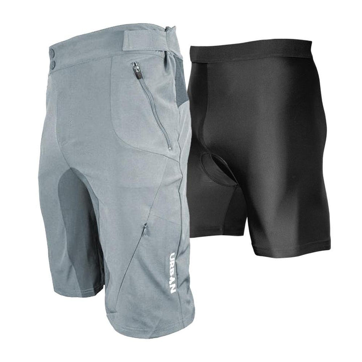 Urban Cycling Men's Gravel Grinder Cyclocross / MTB Shorts - Flex Soft Shell Shorts with Zip Pockets and Vents