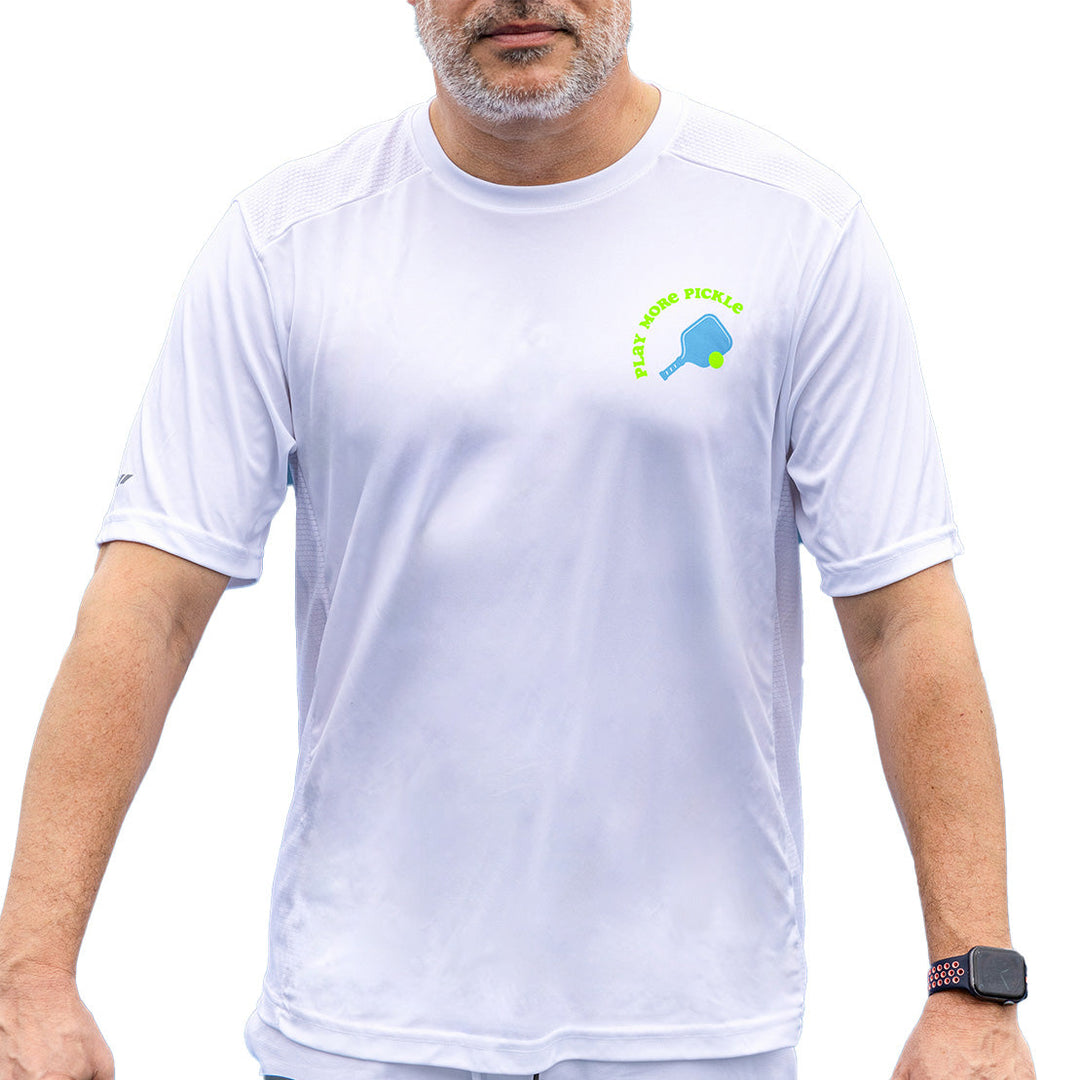 Swinton Pickleball Men's Pickled 'Em Performance Shirt White