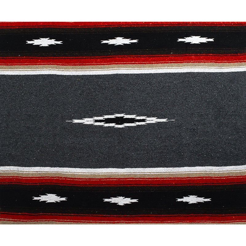 West Path Charcoal Retro Diamond Mexican Blanket