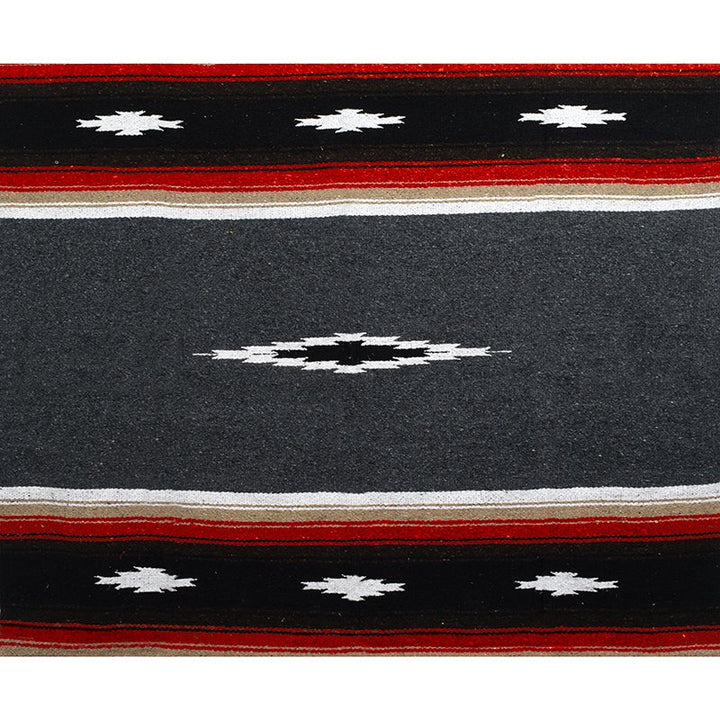 West Path Charcoal Retro Diamond Mexican Blanket