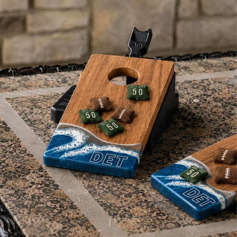 Mini Cornhole Set - Tabletop Resin & Wood | Gameday