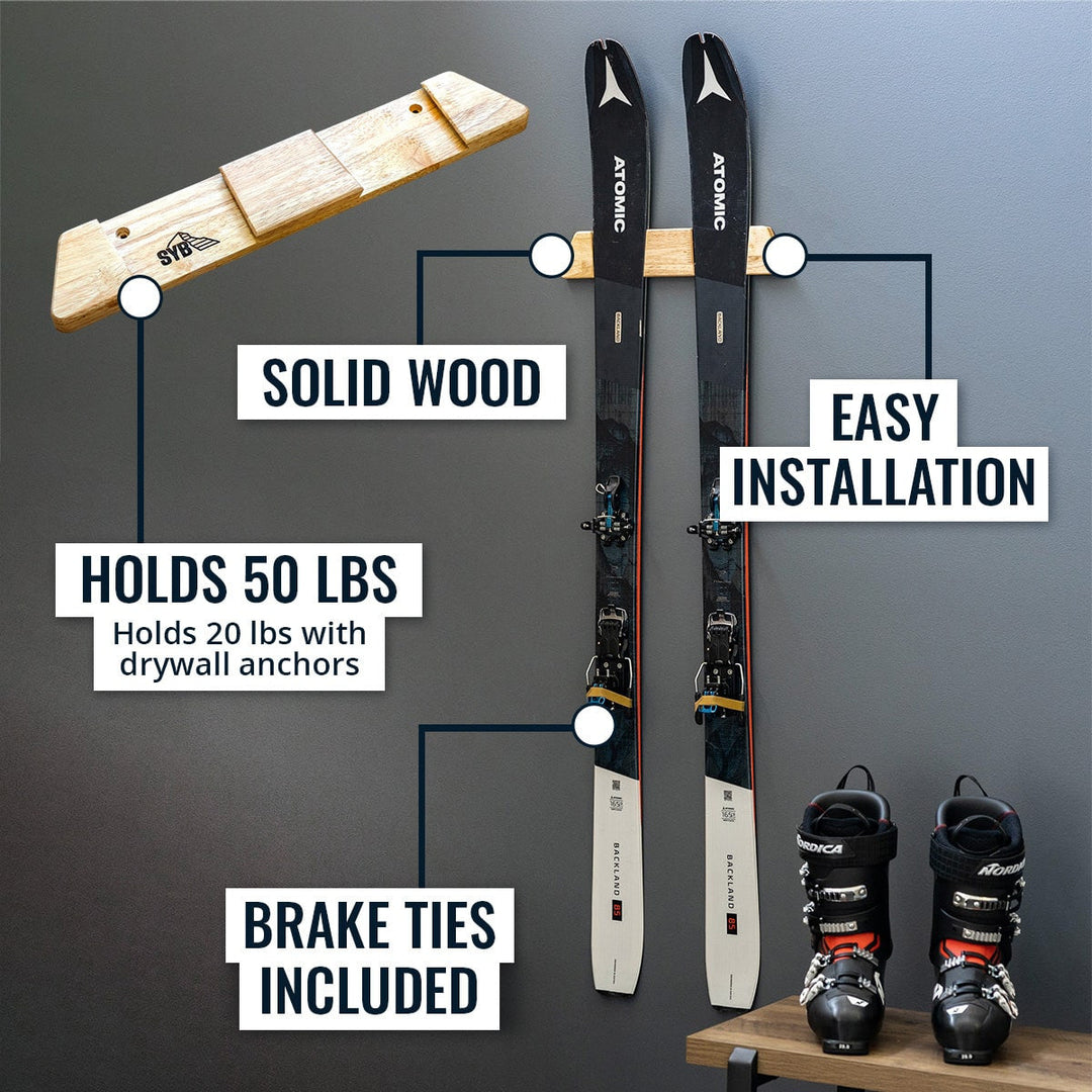 Vail Ski Display - Wood Ski Display for All Mountain Skis