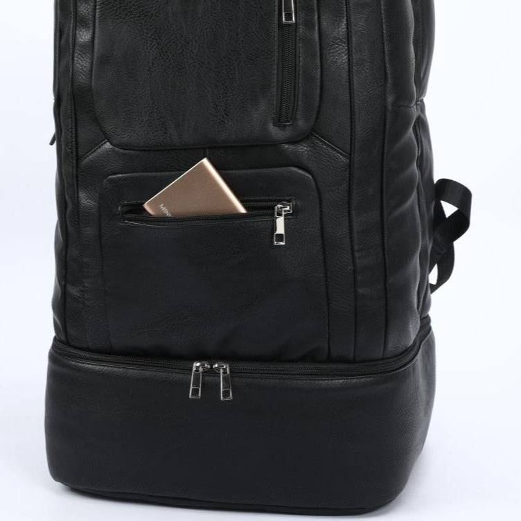 Sole Premise Black Leather Patented Shoe Bag XL Design *Holds Size 17