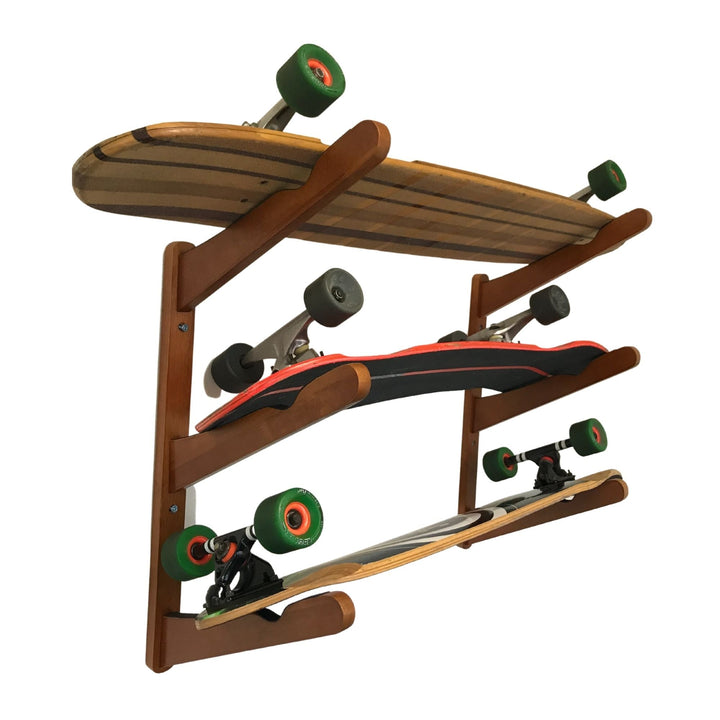 COR Surf Triple Surfboard Wall Rack - Bamboo or Dark Wood