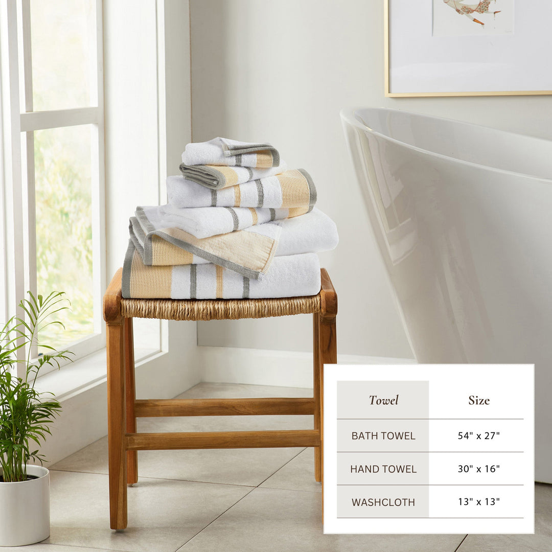 Cotton Stripe Bath Towel Set - Noelle Collection