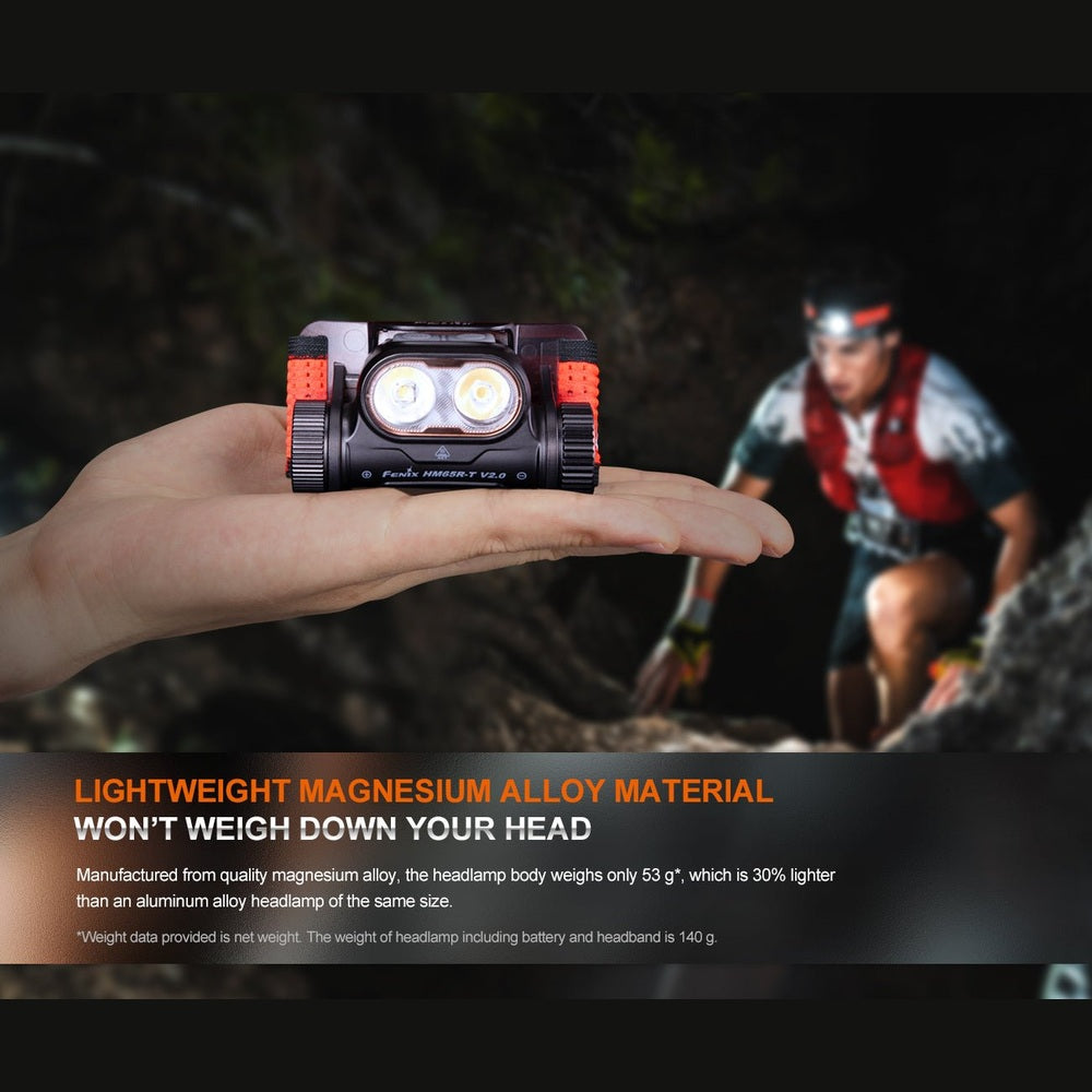 Fenix HM65R-T V2 Rechargeable Lightweight Trail Running Headlamp