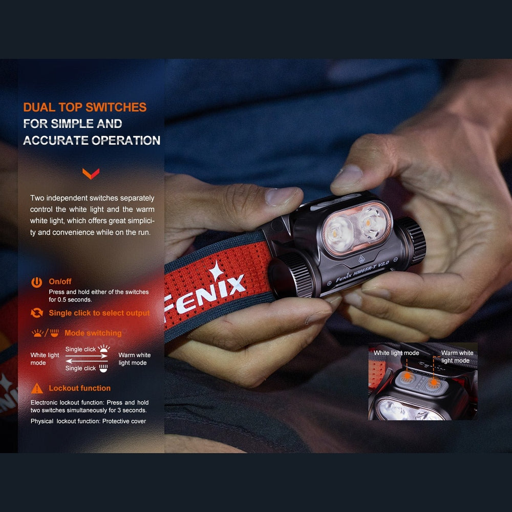 Fenix HM65R-T V2 Rechargeable Lightweight Trail Running Headlamp