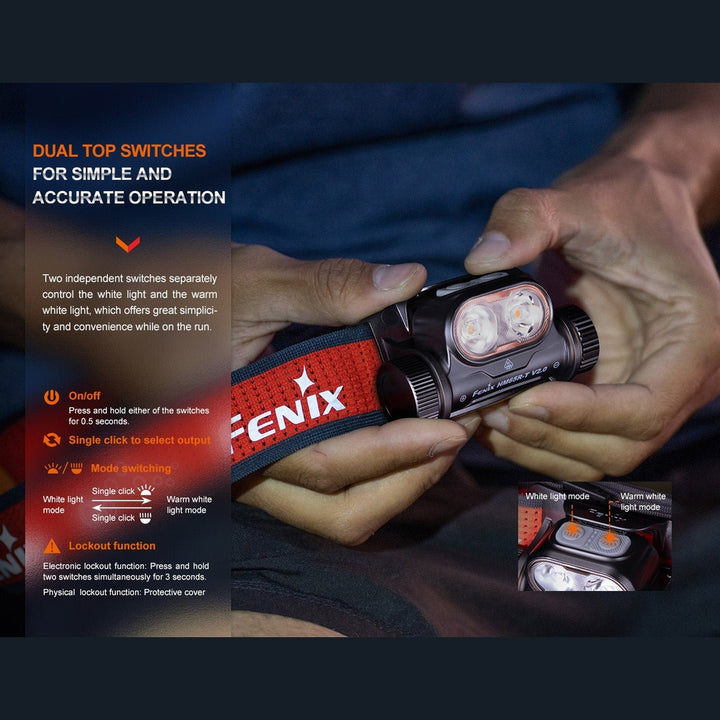 Fenix HM65R-T V2 Rechargeable Lightweight Trail Running Headlamp