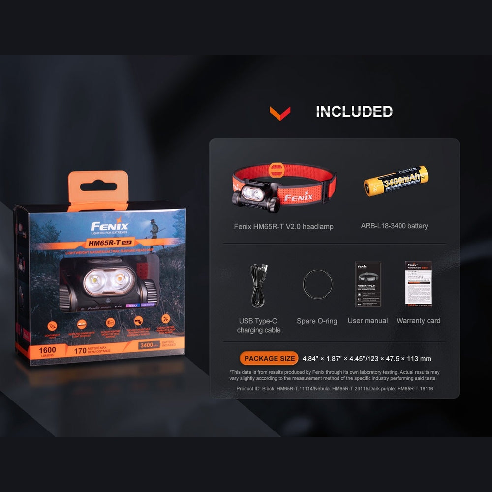 Fenix HM65R-T V2 Rechargeable Lightweight Trail Running Headlamp