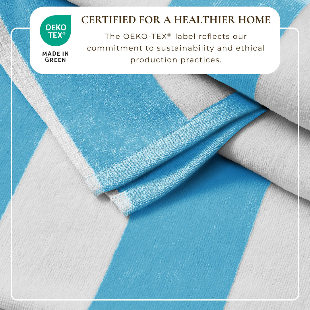 Cotton Velour Cabana Beach Towel - Novia Collection