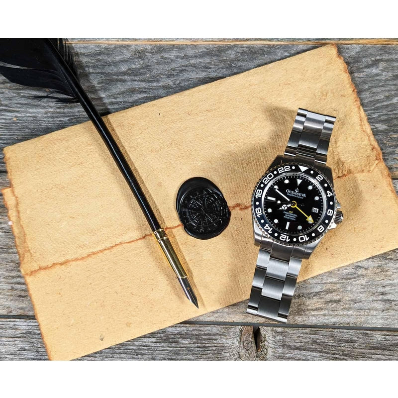 Oceaneva Men's GMT Automatic Diver Watch for Deep-Sea Adventures