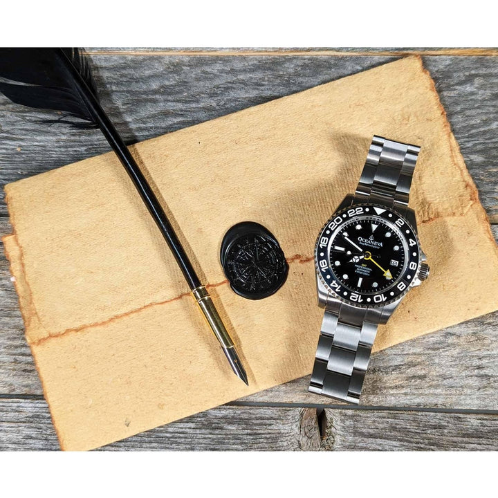 Oceaneva Men's GMT Automatic Diver Watch for Deep-Sea Adventures