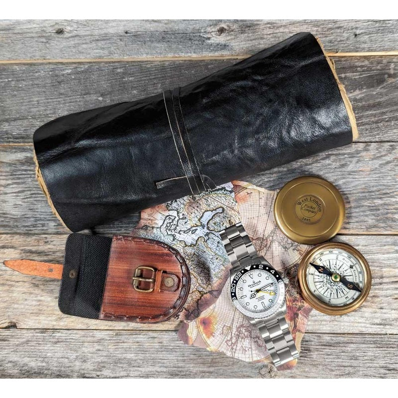 Oceaneva Men's GMT TITANIUM Automatic Deep Marine Explorer 1250M White & Black Ceramic Bezel Watch