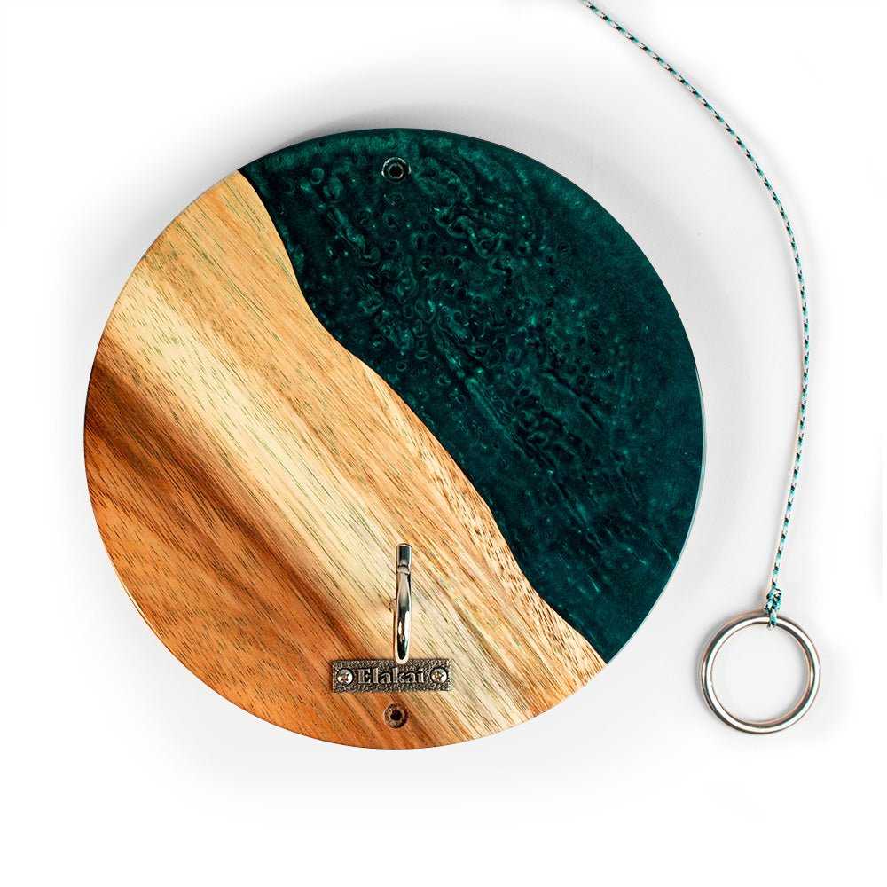 Green Pearl Epoxy Resin Hook and Ring Game - Unique Design