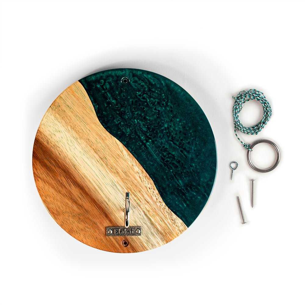 Green Pearl Epoxy Resin Hook and Ring Game - Unique Design
