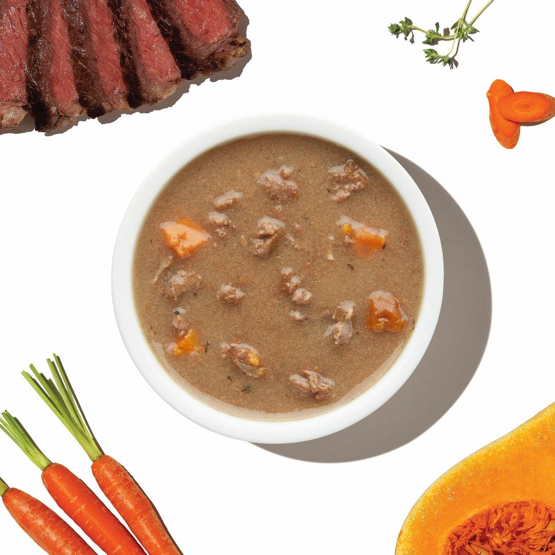 BestBy05/02 The Honest Kitchen Bone Broth Pour Overs 12 Pack 5.5oz Beef Stew