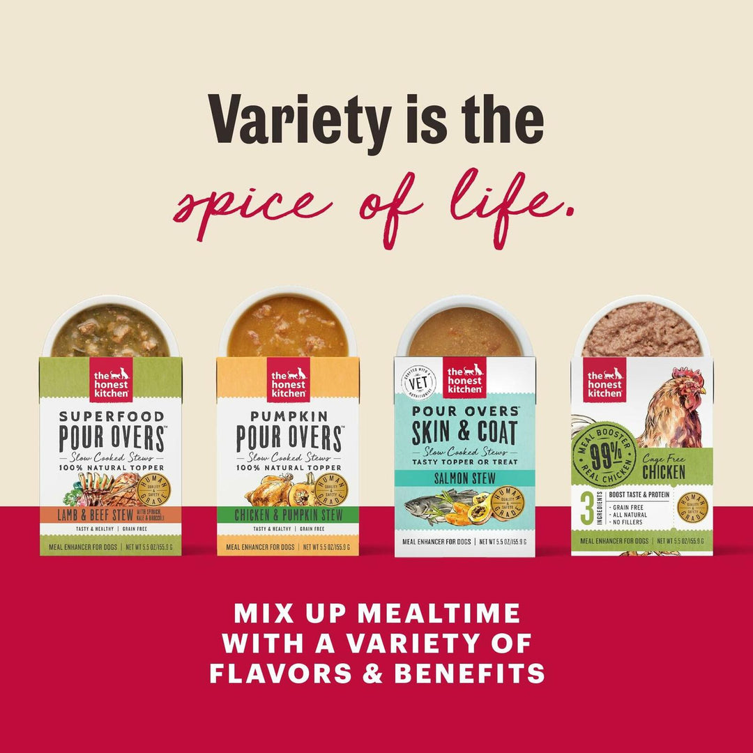 BestBy05/02 The Honest Kitchen Bone Broth Pour Overs 12 Pack 5.5oz Beef Stew