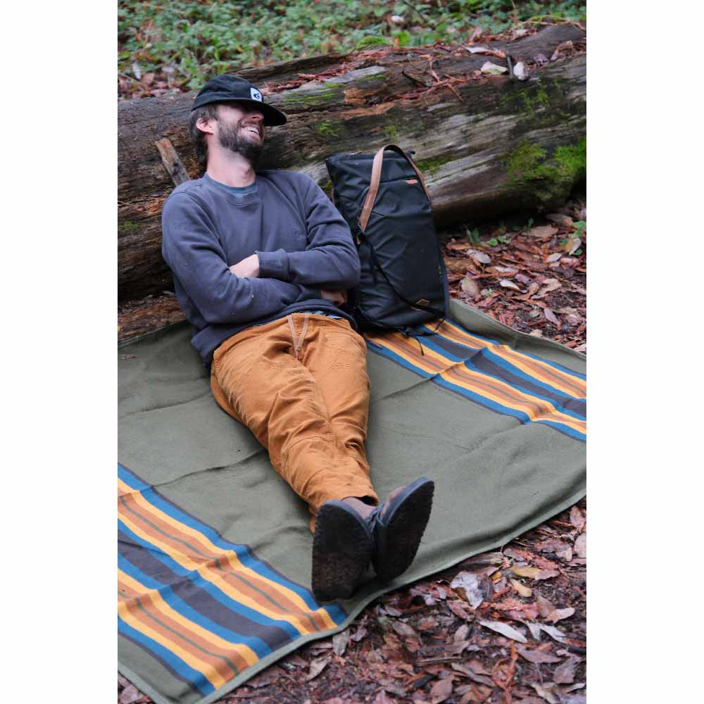 West Path Canvas Camping Blanket - Waxed Canvas Outdoor Blanket / Bushcraft Blanket