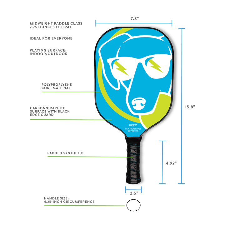 Swinton Pickleball Hero Blue Dog Pickleball Paddle