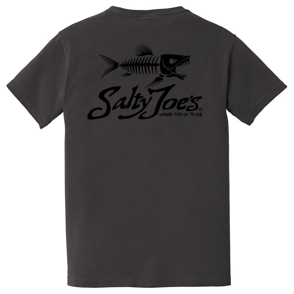 Salty Joe's Skeleton Fish Garment-Dyed Pocket Tee