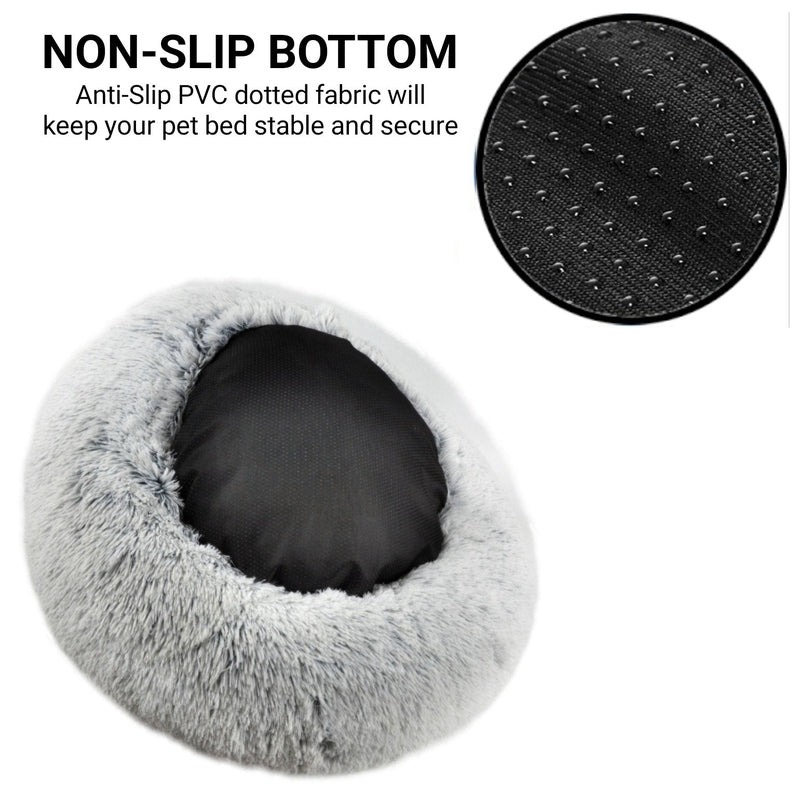 Mr. Peanut's 28" OrthoPlush® Pet Bed - Snowflake White Two Tone