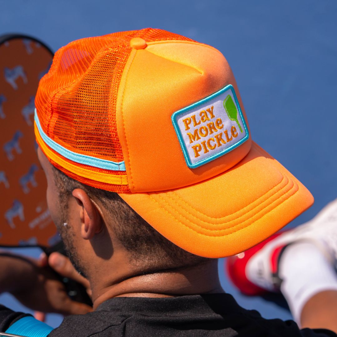 Swinton Pickleball Play More Pickle Orange Hat