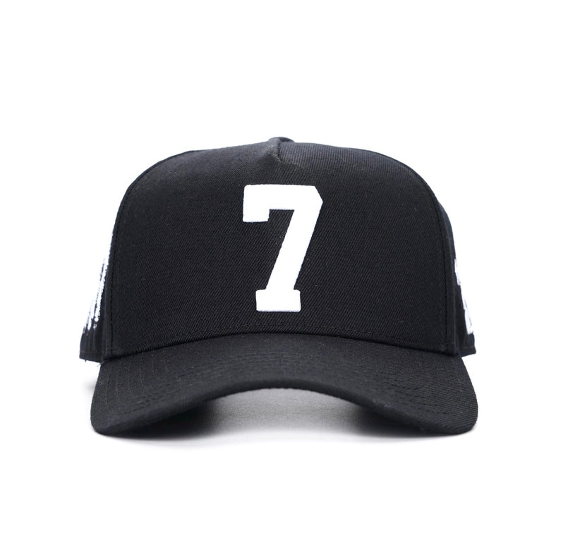 ‘7’ Premium Wool Blend SnapBack - Black/White
